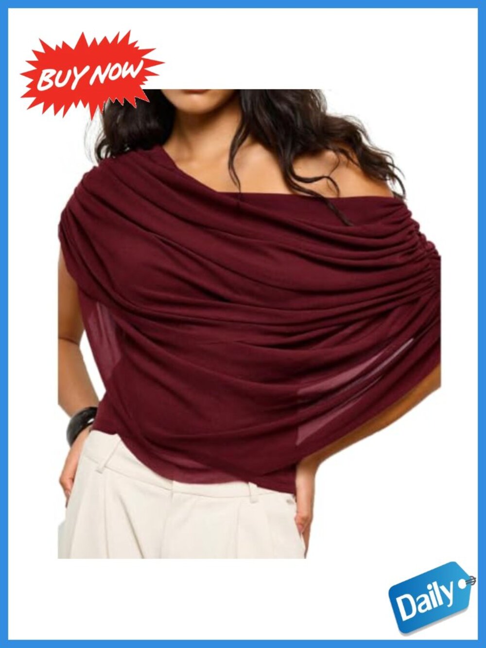 Women Y2K Sheer Mesh Off Shoulder Crop Top Long Sleeve Slim Fit Ruched